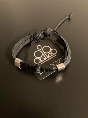 paparazzi Black Leather Multi-Strand Bracelet with Silver Accents